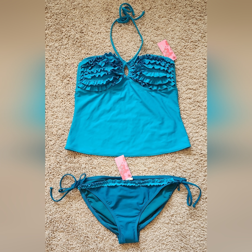 Women's Xhilaration Ruffled Swimsuit- Tankini & Bikini Bottoms- New